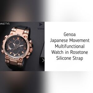 Genoa Rosetone multifunction watch with silicone strap, NIB..Only $20!